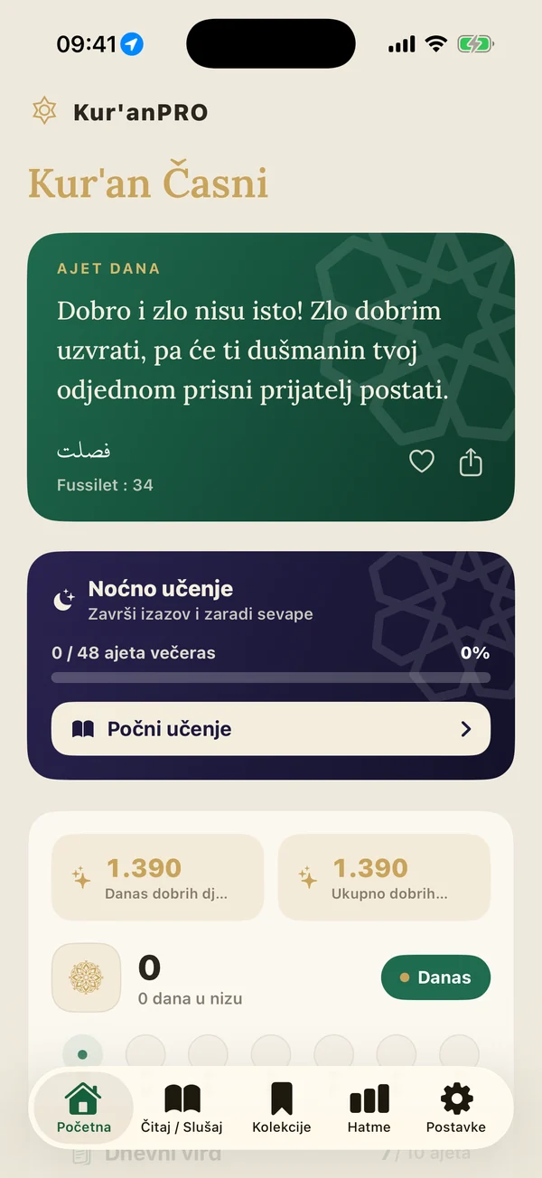 Početna strana u svijetloj temi